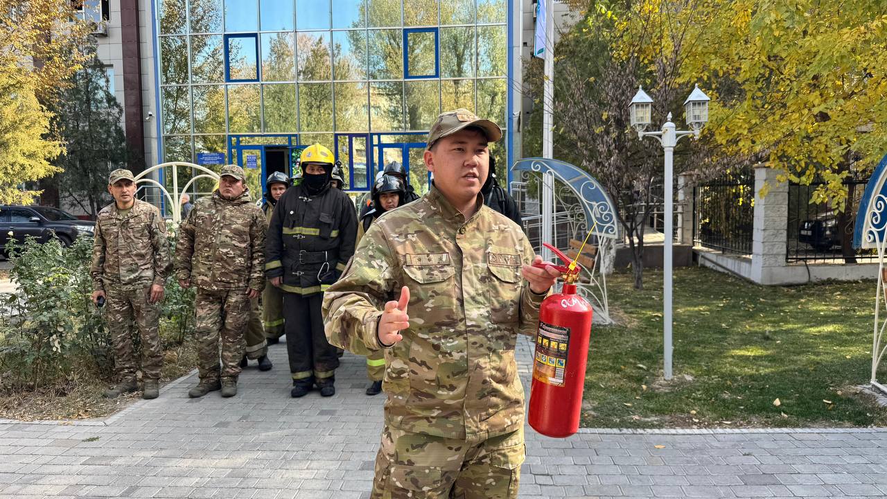 В Таразе проведено пожарно-тактическое занятие