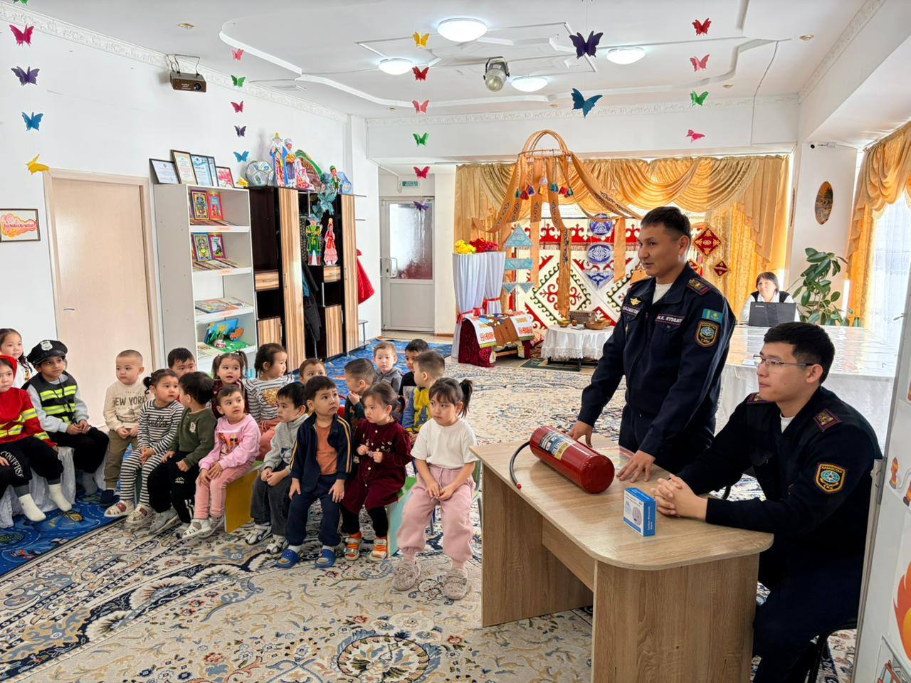 В детском саду Таласского района проведено занятие по пожарной безопасности