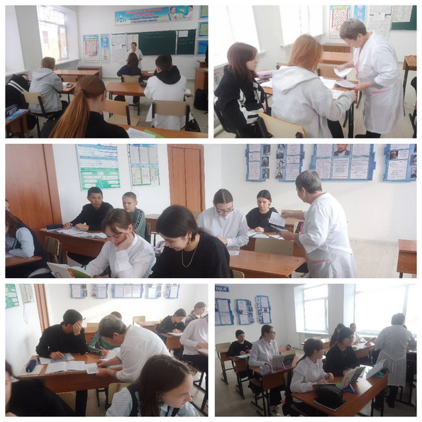 Медицинский работник Костряковского ФАПа Алдабергенова К.К. провела с учащимися 8–9 классов профилактическую беседу, посвящённую вопросам предупреждения употребления алкогольной продукции и табакокурения.