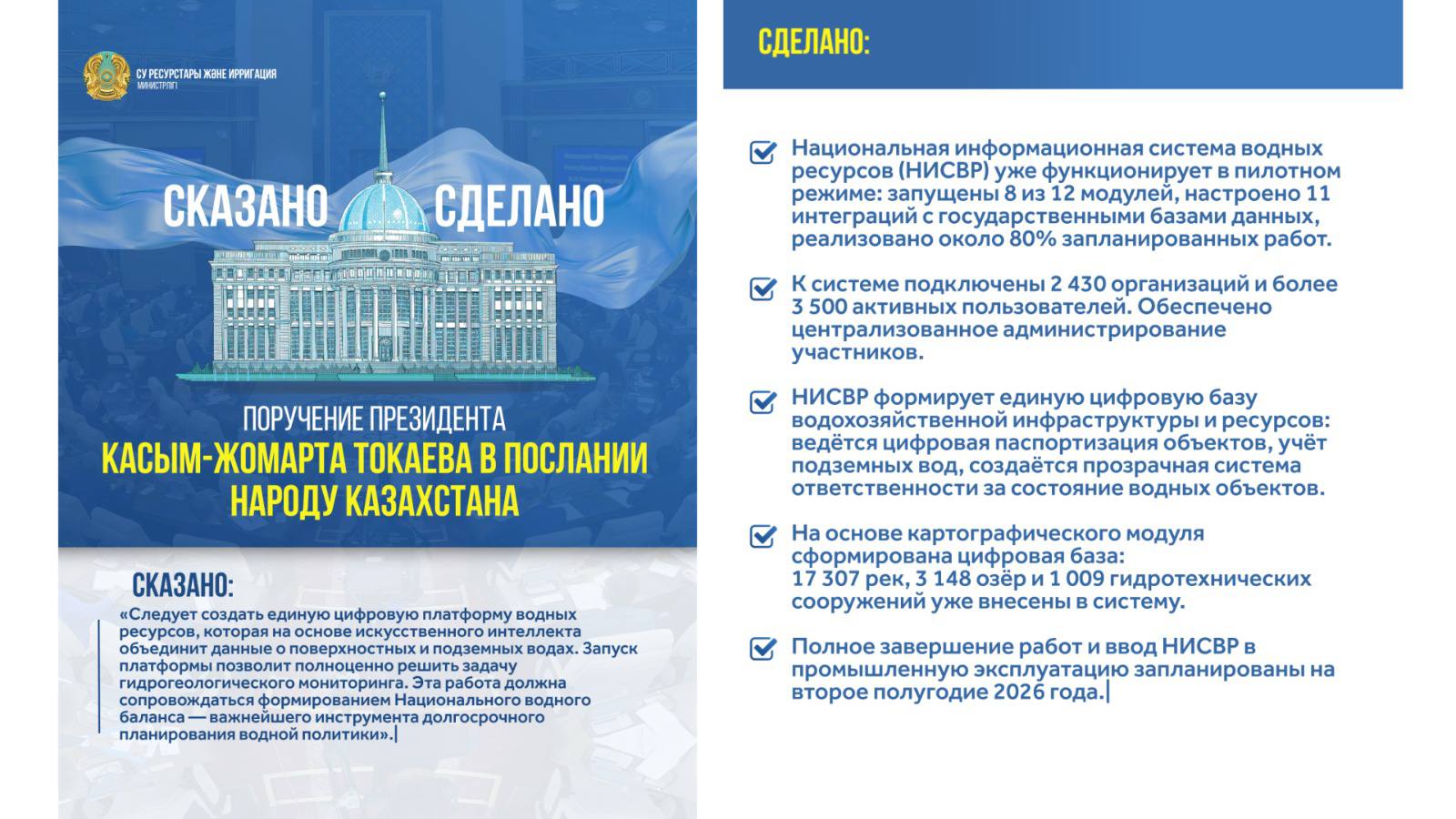 ПОРУЧЕНИЕ ПРЕЗИДЕНТА КАСЫМ-ЖОМАРТА ТОКАЕВА В ПОСЛАНИИ НАРОДУ КАЗАХСТАНА