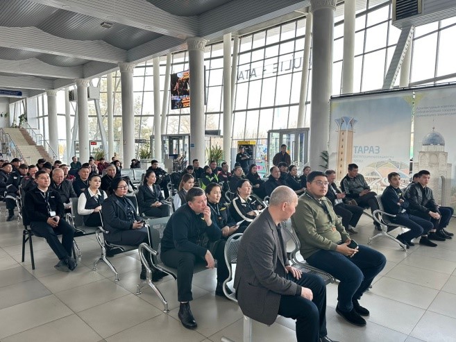 В международном аэропорту  «Аулие Ата» г.Тараз  проведено занятие по безопасности