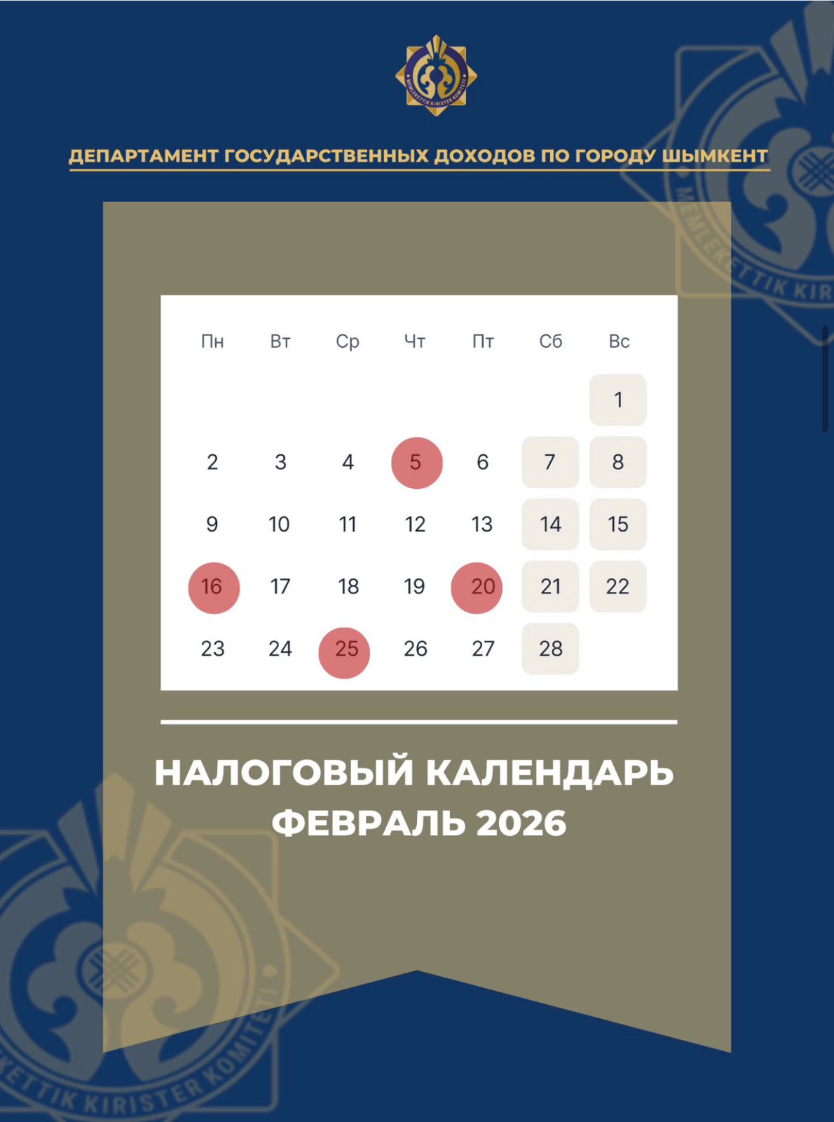 Сроки представления отчетности и уплаты налогов