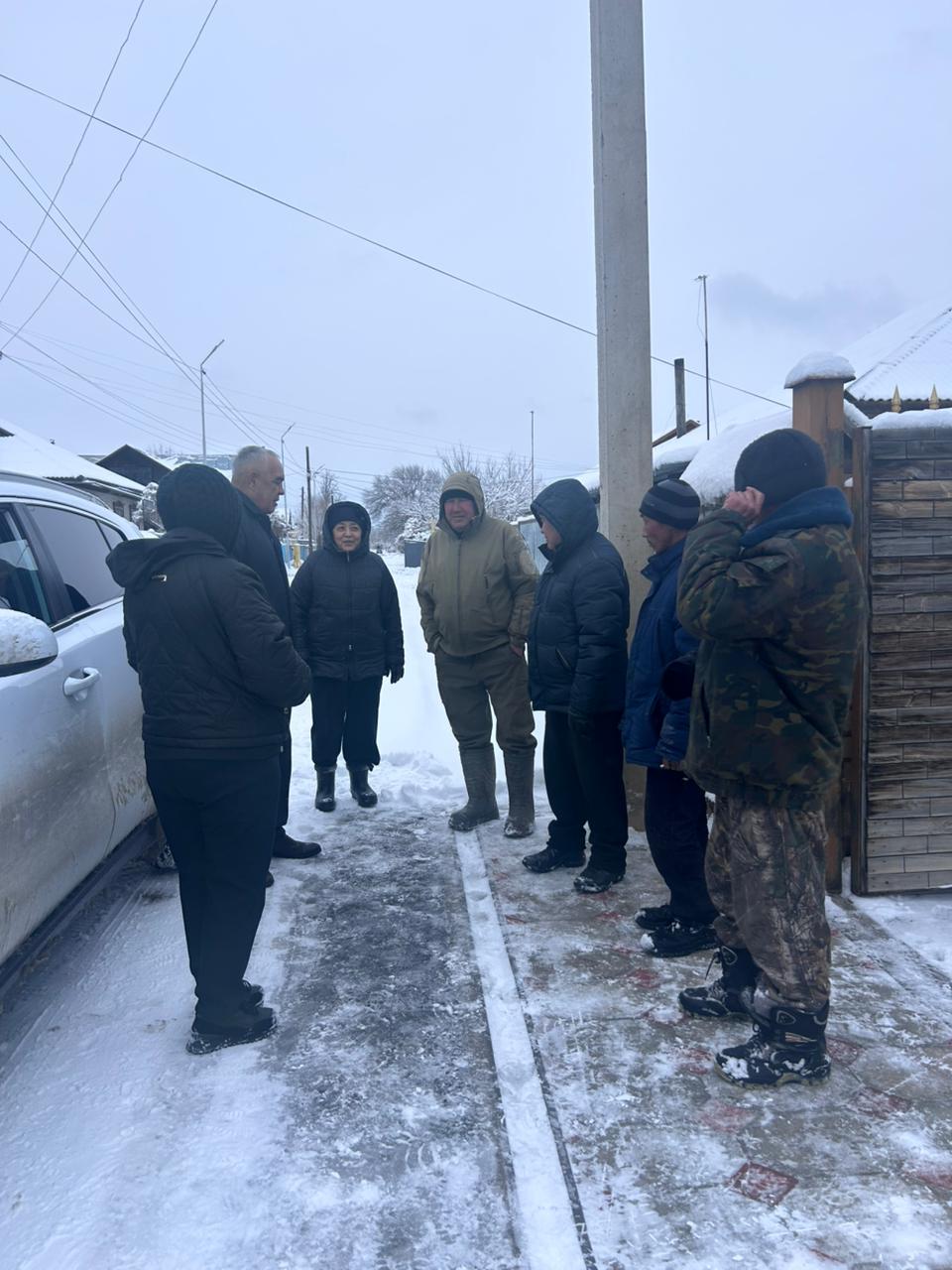 встреча акима города Үштөбе Куата Таттигалиевича Онгарова с жителями села Ойсаз