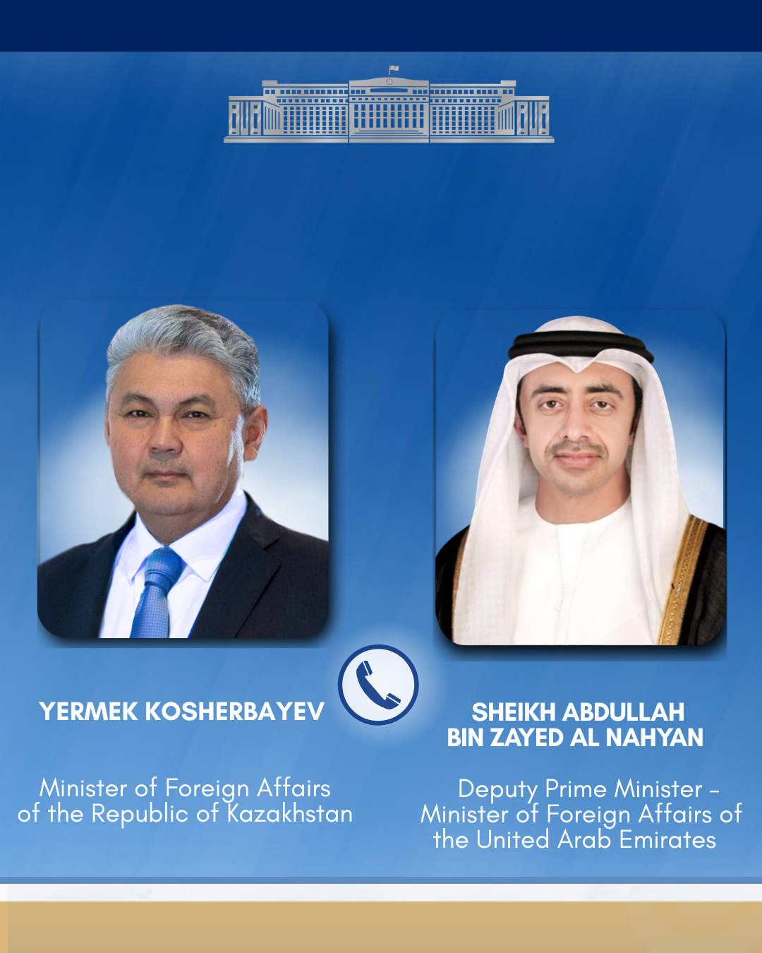 Министры иностранных дел Казахстана и ОАЭ обсудили ситуацию в регионе