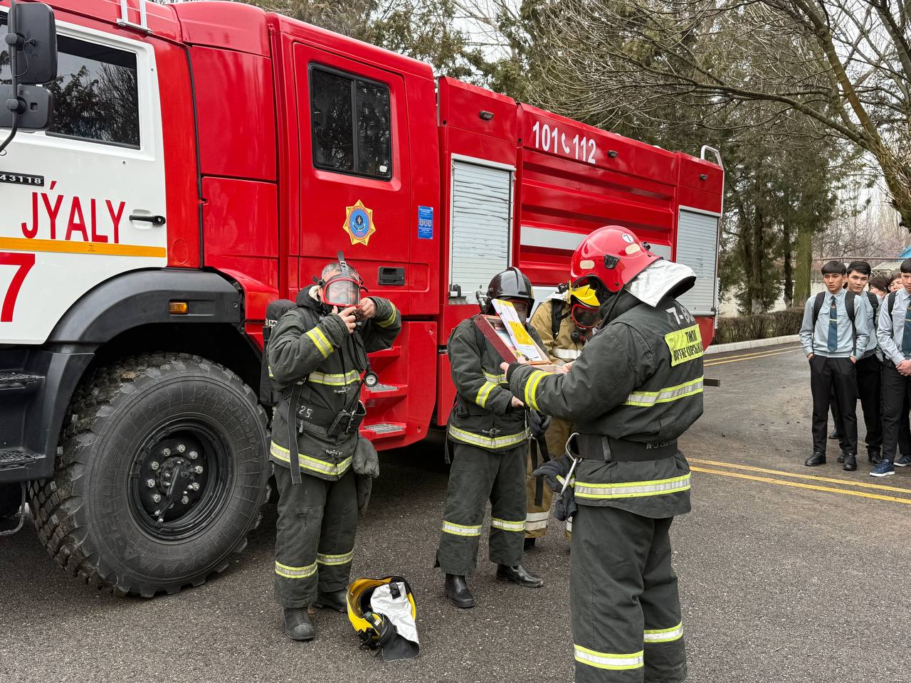 В школе села Мынбулак проведено внеплановое пожарно-тактическое занятие