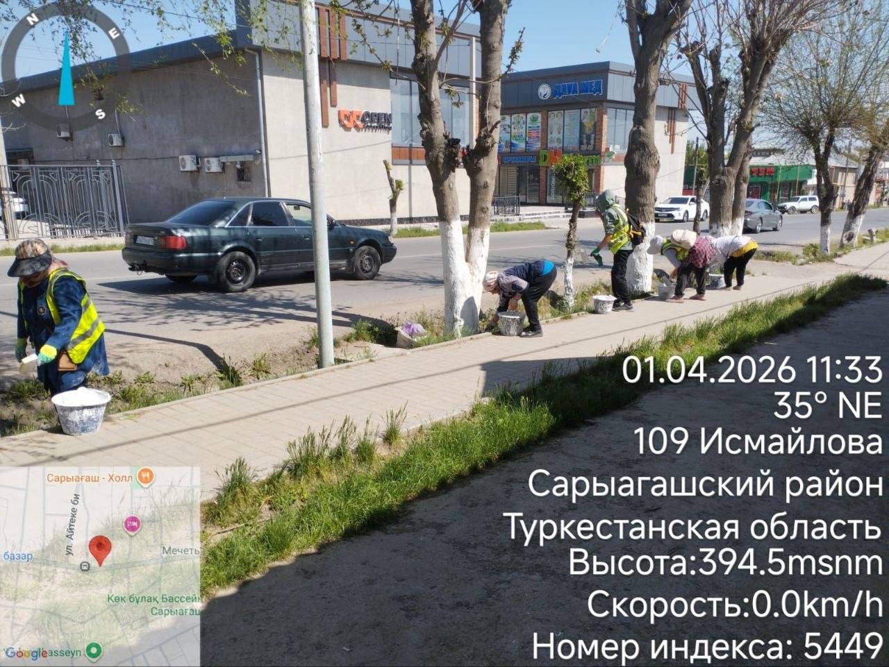 В ГОРОДЕ САРЫАГАШ СИСТЕМНО ПРОВОДЯТСЯ РАБОТЫ ПО БЛАГОУСТРОЙСТВУ И САНИТАРНОЙ ОЧИСТКЕ