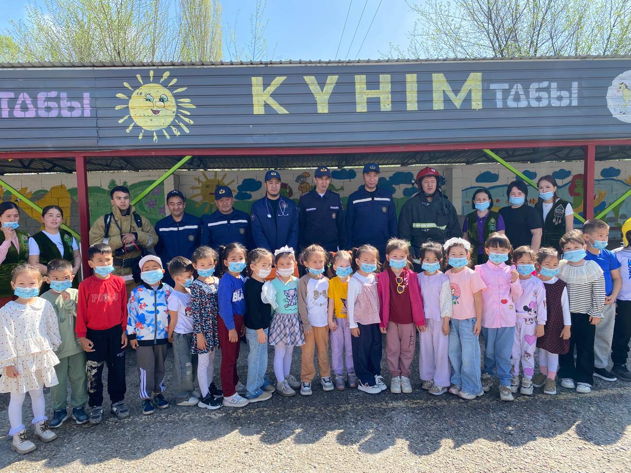 В детском саду района имени Т. Рыскулова прошло пожарно-тактическое занятие