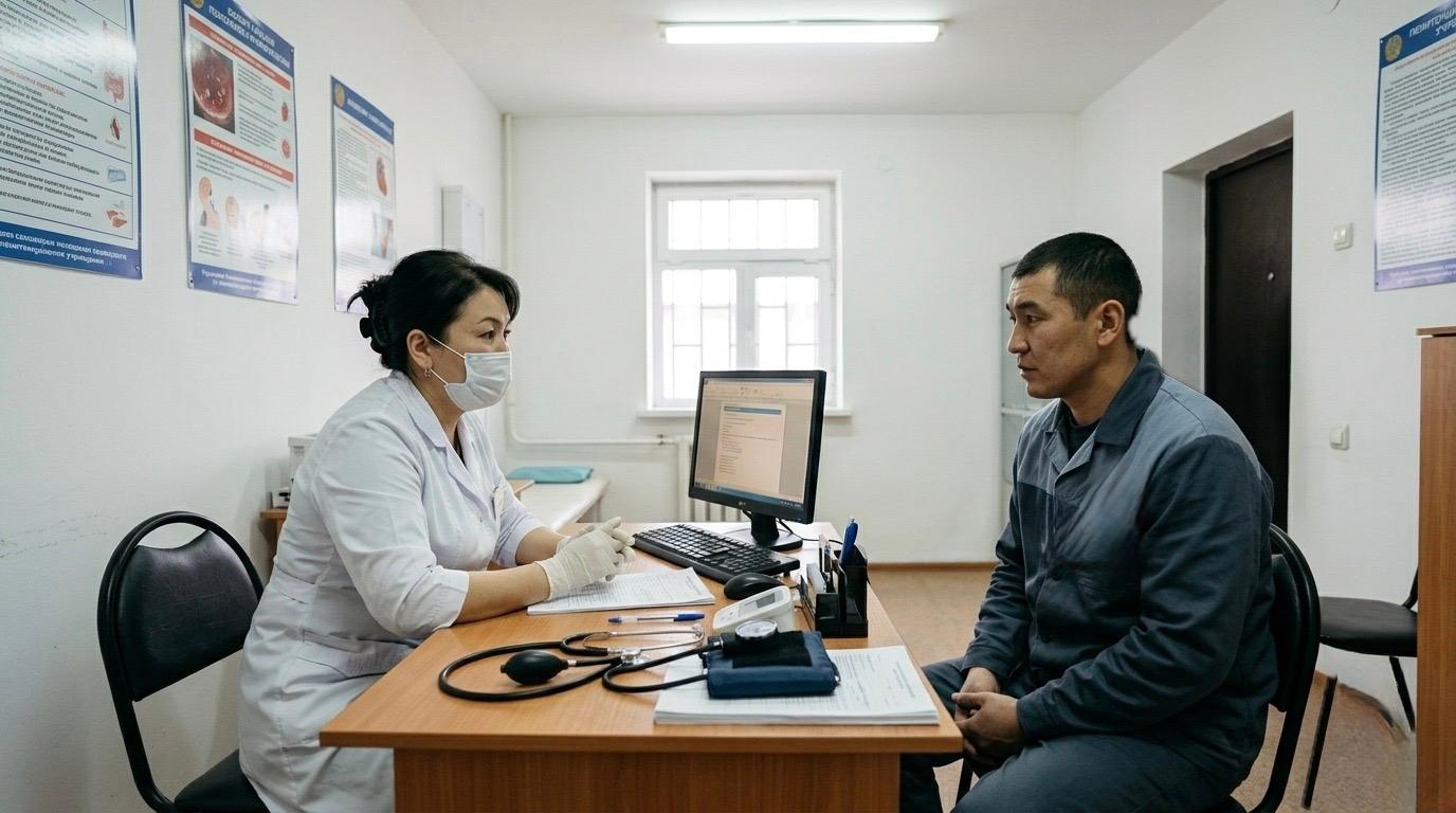 В Мангистауской области лица, состоящие на учете пробации, проходят массовый наркоскрининг