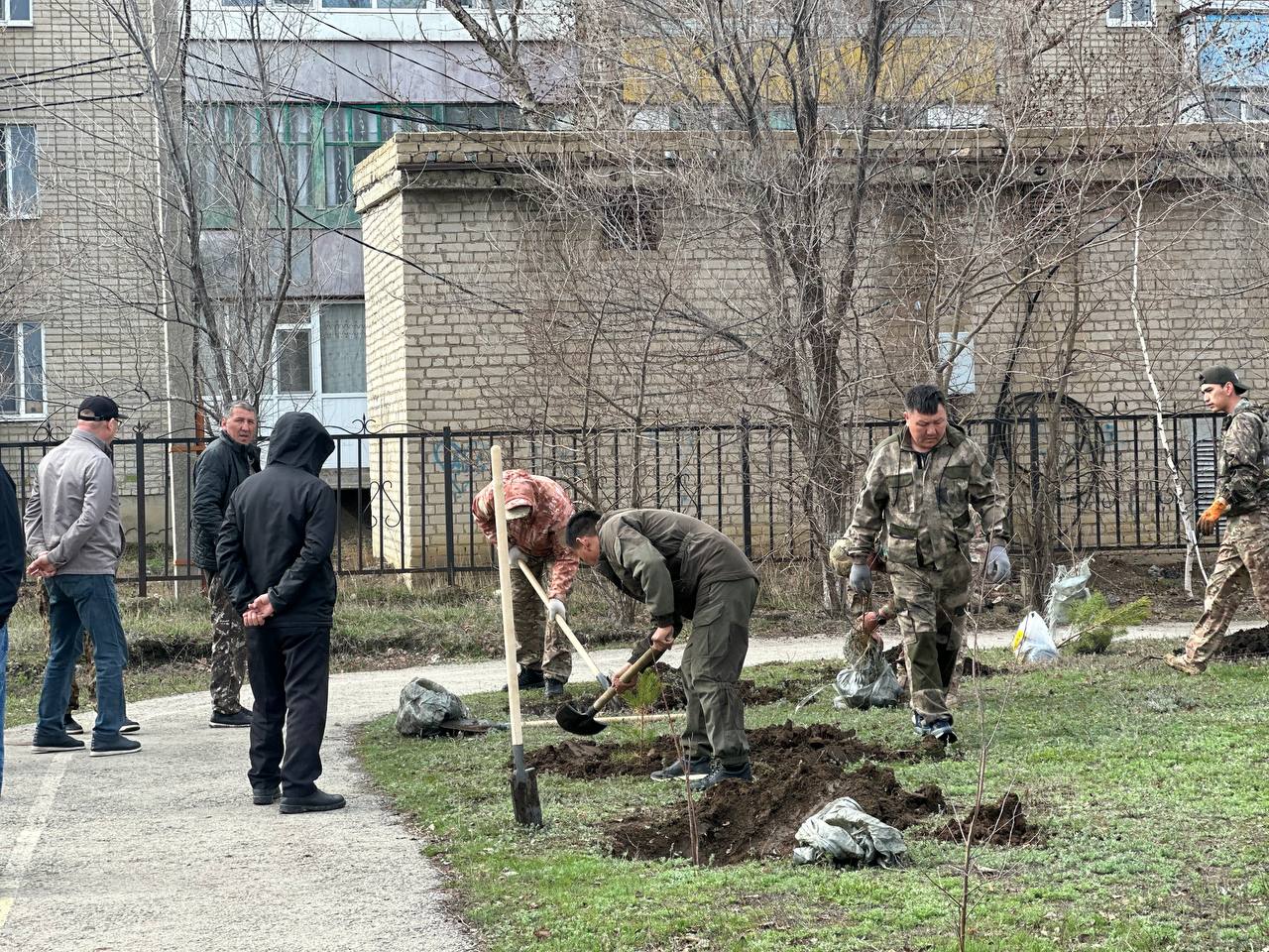 В парке «Ана мен бала» города Алга высадили молодые саженцы