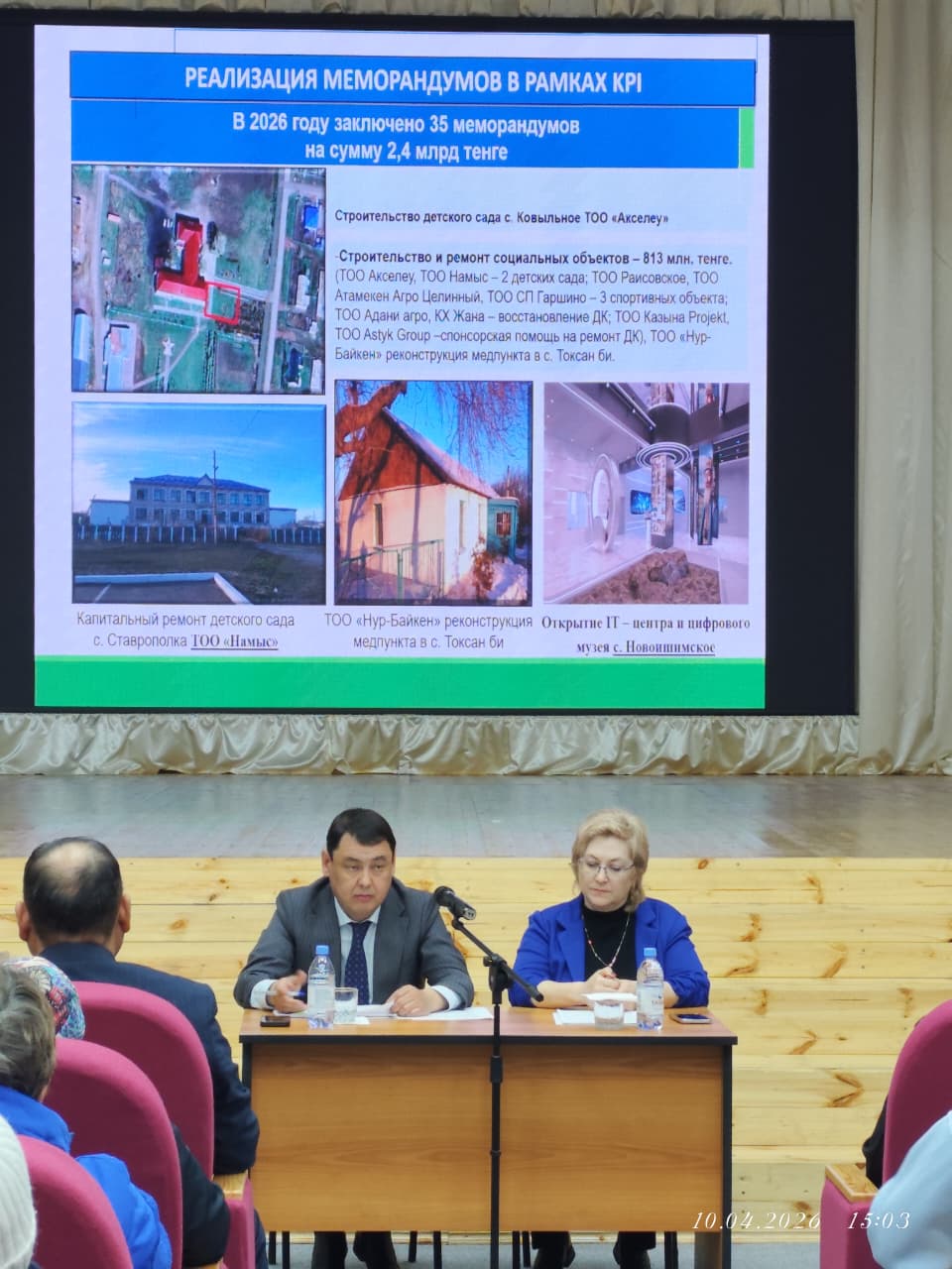 Отчетная встреча акима района с жителями села Буденное
