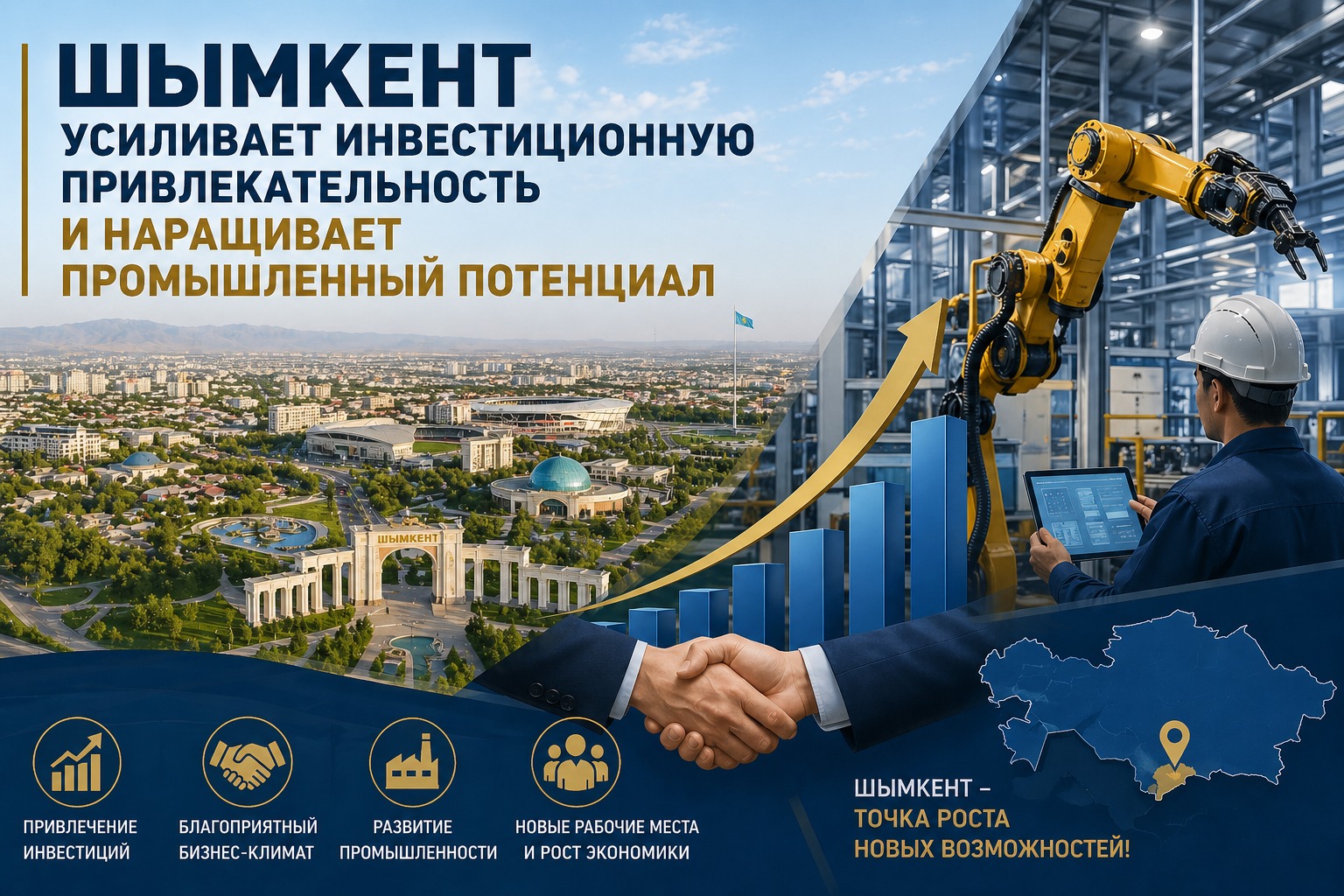 ШЫМКЕНТ УСИЛИВАЕТ ИНВЕСТИЦИОННУЮ ПРИВЛЕКАТЕЛЬНОСТЬ И НАРАЩИВАЕТ ПРОМЫШЛЕННЫЙ ПОТЕНЦИАЛ