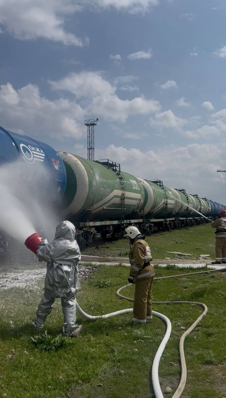 В Жамбылском районе проведено пожарно-тактическое занятие