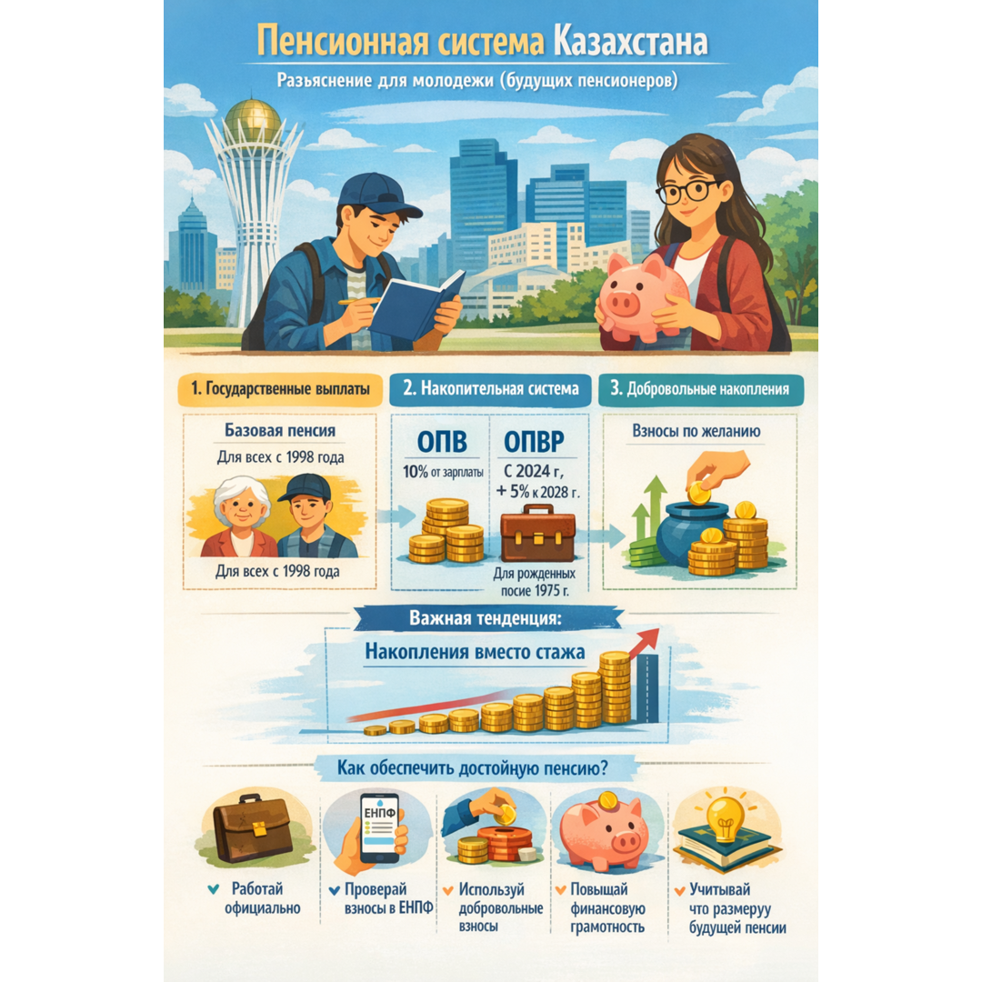 Разъяснение положений пенсионного законодательства Республики Казахстан для молодежи (будущих пенсионеров)