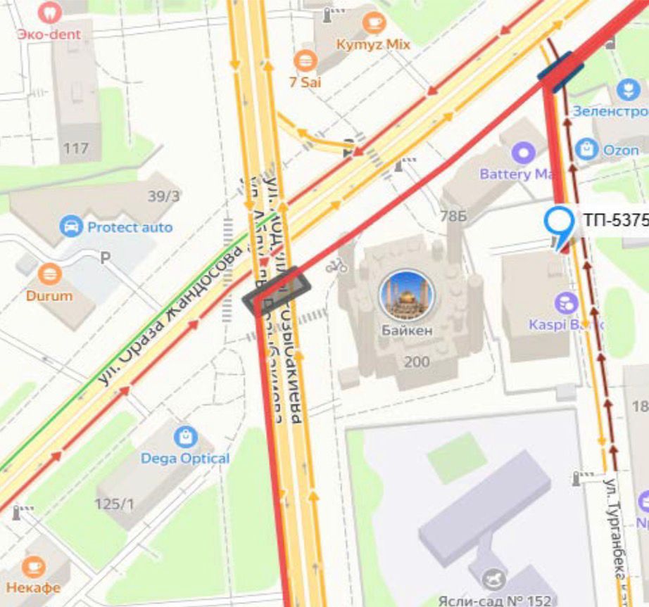 В Алматы временно ограничат движение на участке улицы Розыбакиева