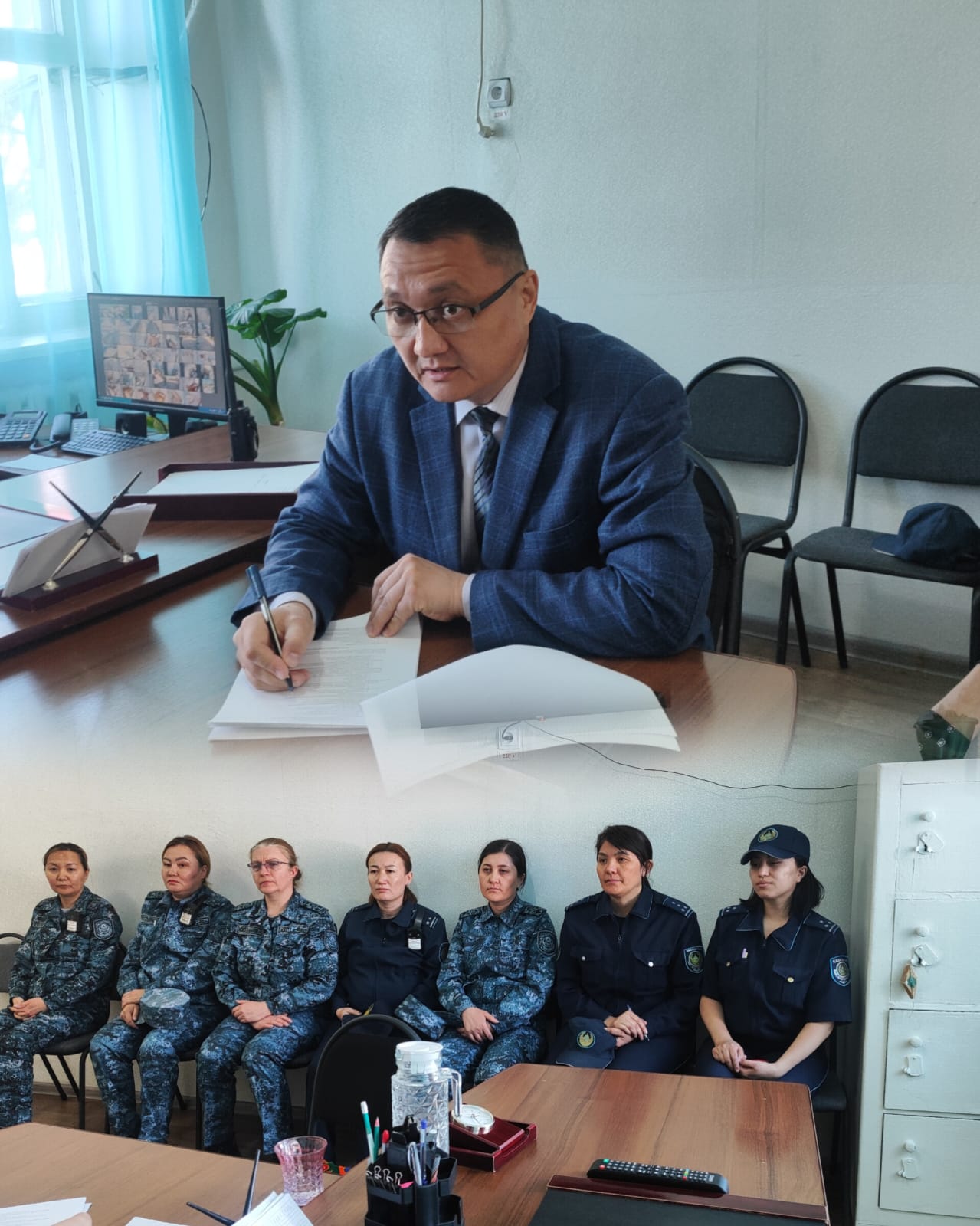 Представитель Уполномоченного по правам человека в области Абай Жумагельдин Д. провел встречу с сотрудниками учреждения №23 Департамента уголовно-исполнительной системы по области Абай.
