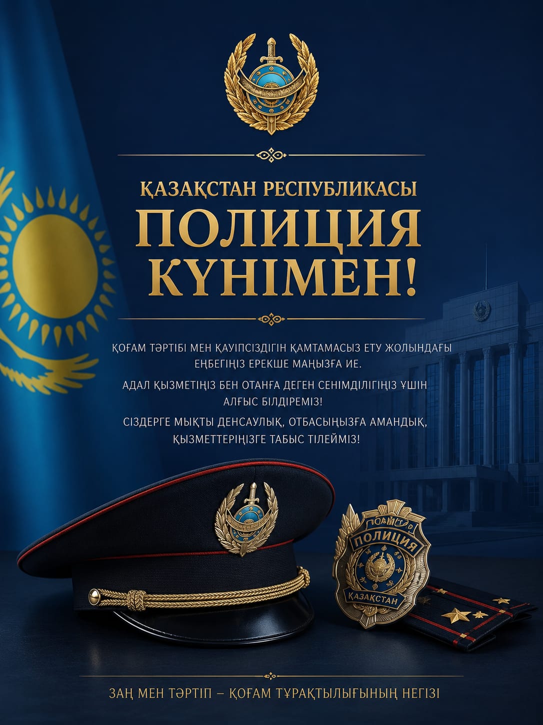 С профессиональным праздником – Днем полиции Республики Казахстан!