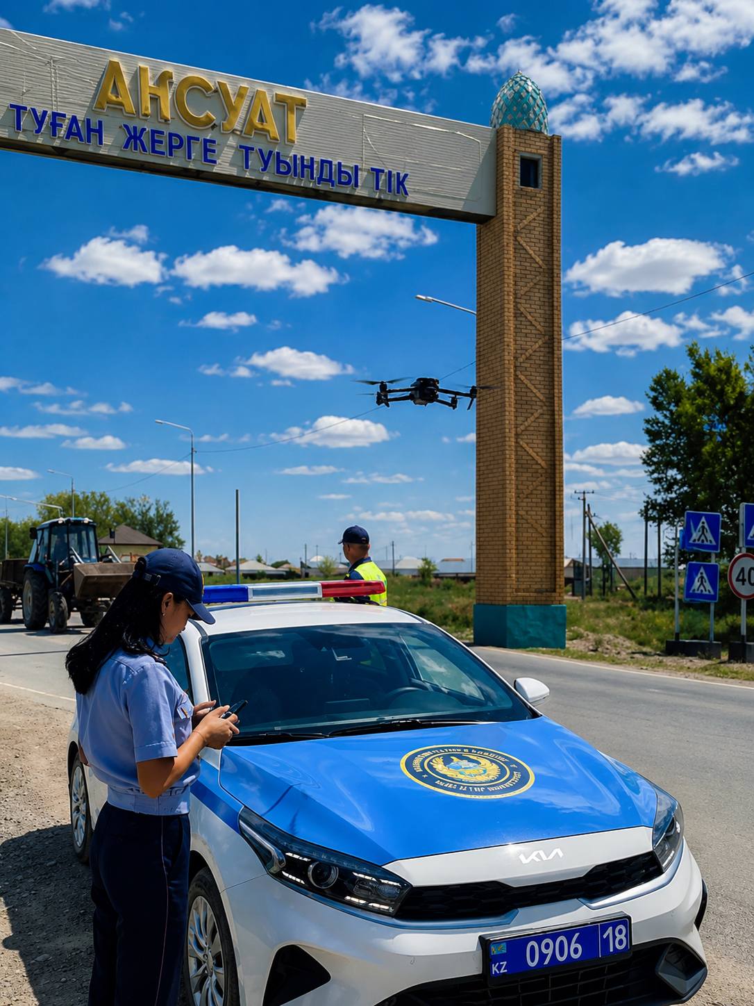 Как используют дроны в области Абай по обеспечению безопасности дорожного движения