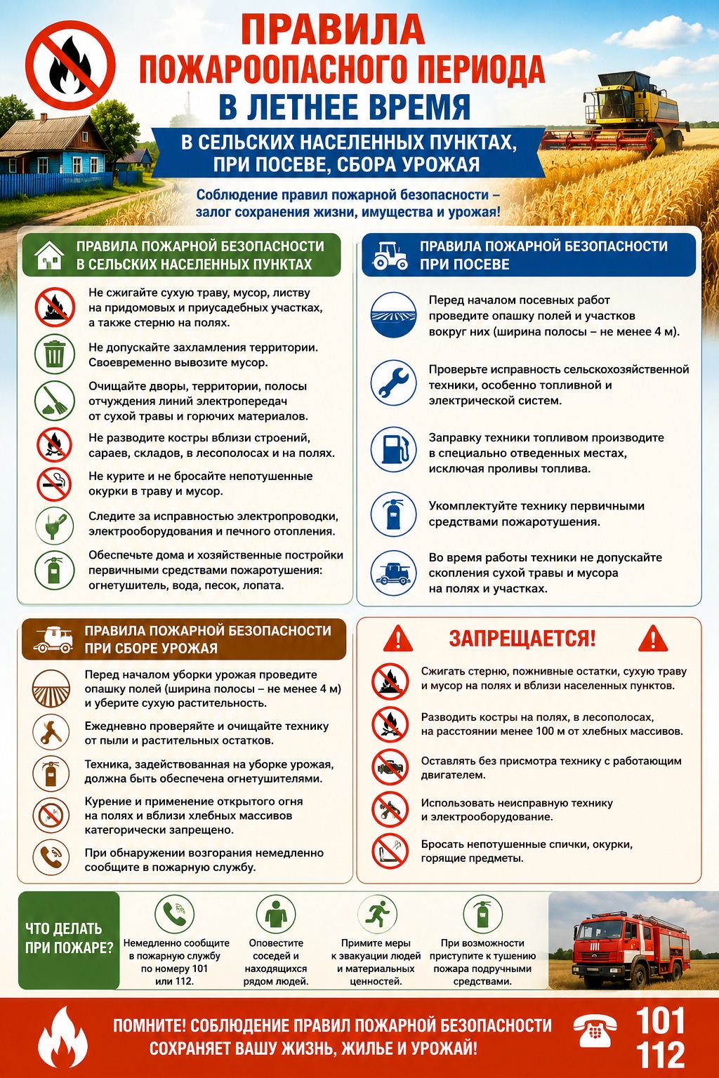 Правила пожароопасного периода в летнее время