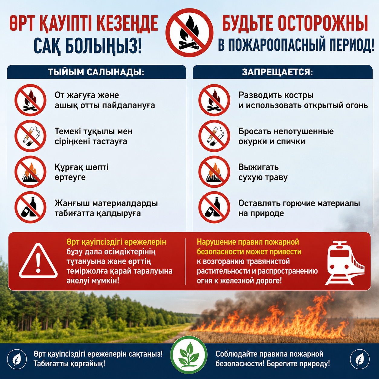 БУДЬТЕ ОСТОРОЖНЫ В ПОЖАРООПАСНЫЙ ПЕРИОД!