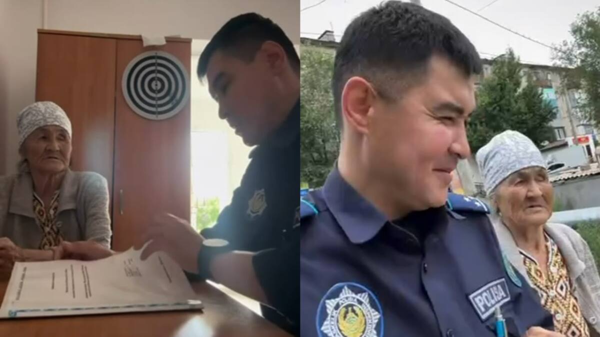 Полицейский помог пожилой женщине вернуться домой в Актюбинской области