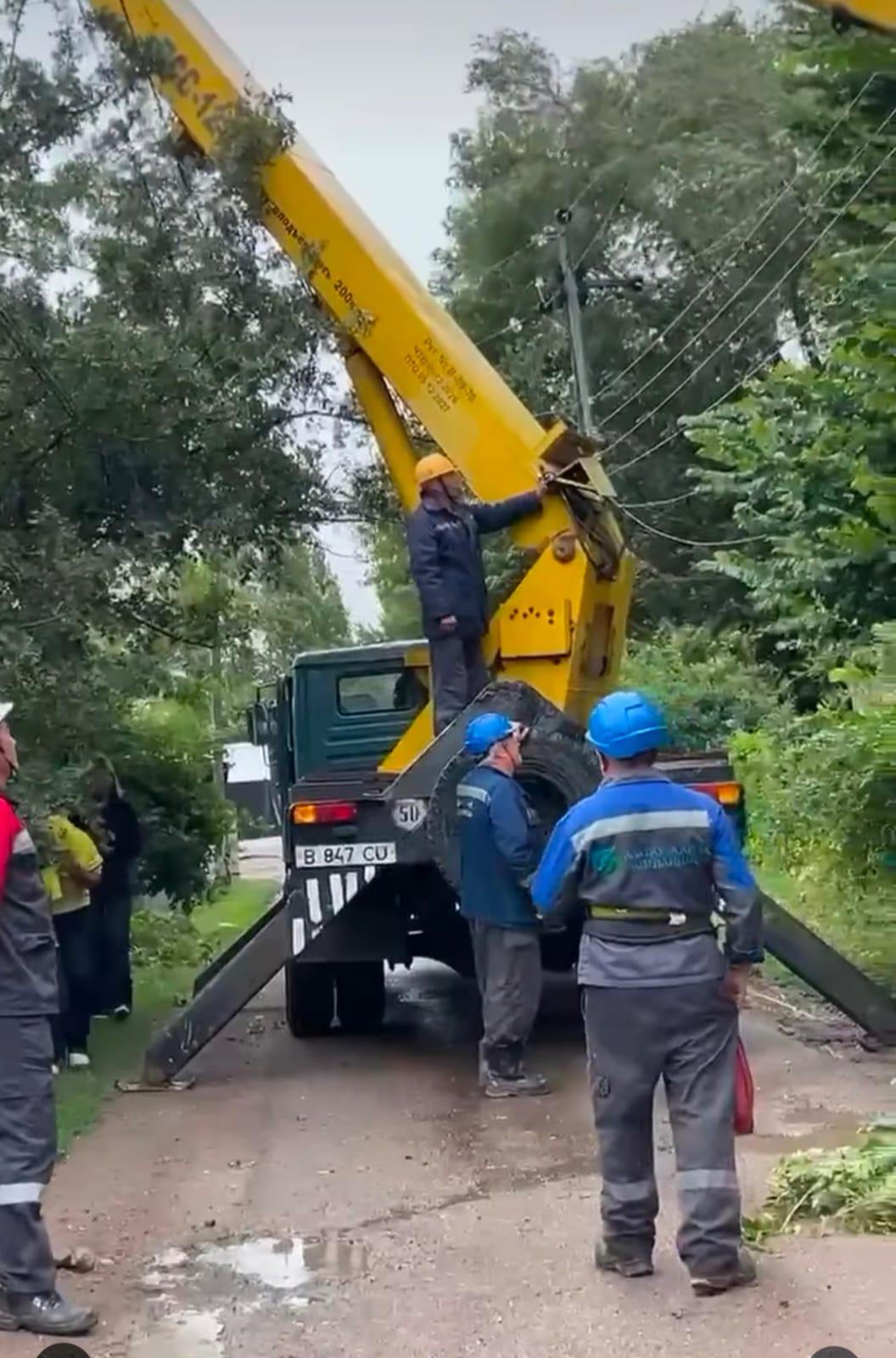 На основании обращения аппарата Рахатского сельского округа специалисты АО «АЖК» провели санитарную обрезку ветвей деревьев, которые при сильном ветре могли представлять угрозу для линий электропередачи и стать причиной перебоев в электроснабжении.