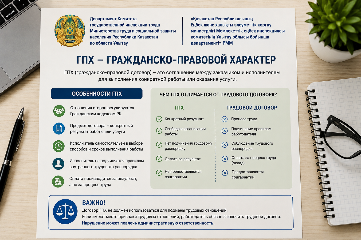📢 Договор ГПХ или Трудовой договор? Что важно знать?