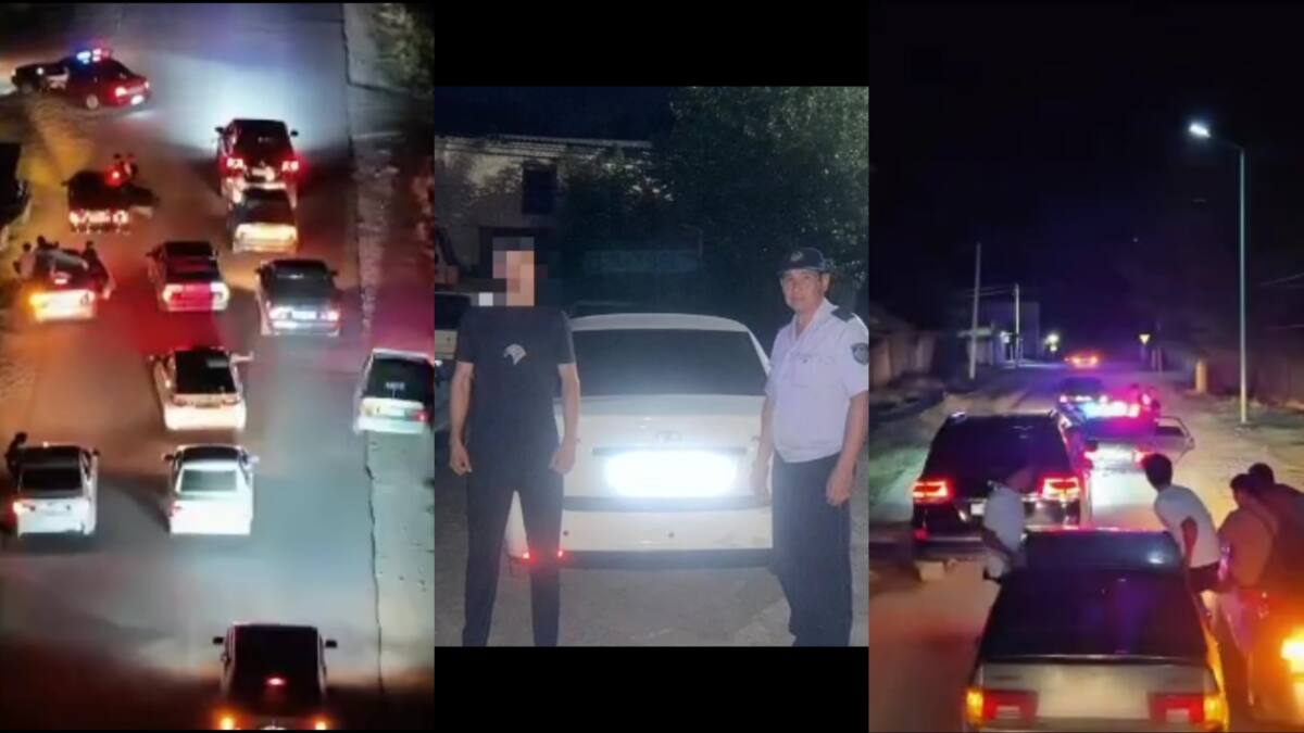 Полиция привлекла к ответственности водителей свадебного кортежа в Туркестанской области