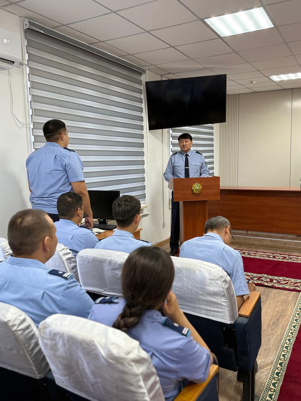 Начальник Департамента полиции области Ұлытау Бауыржан Сапар посетил город Сатпаев, где познакомился с личным составом отдела полиции.
