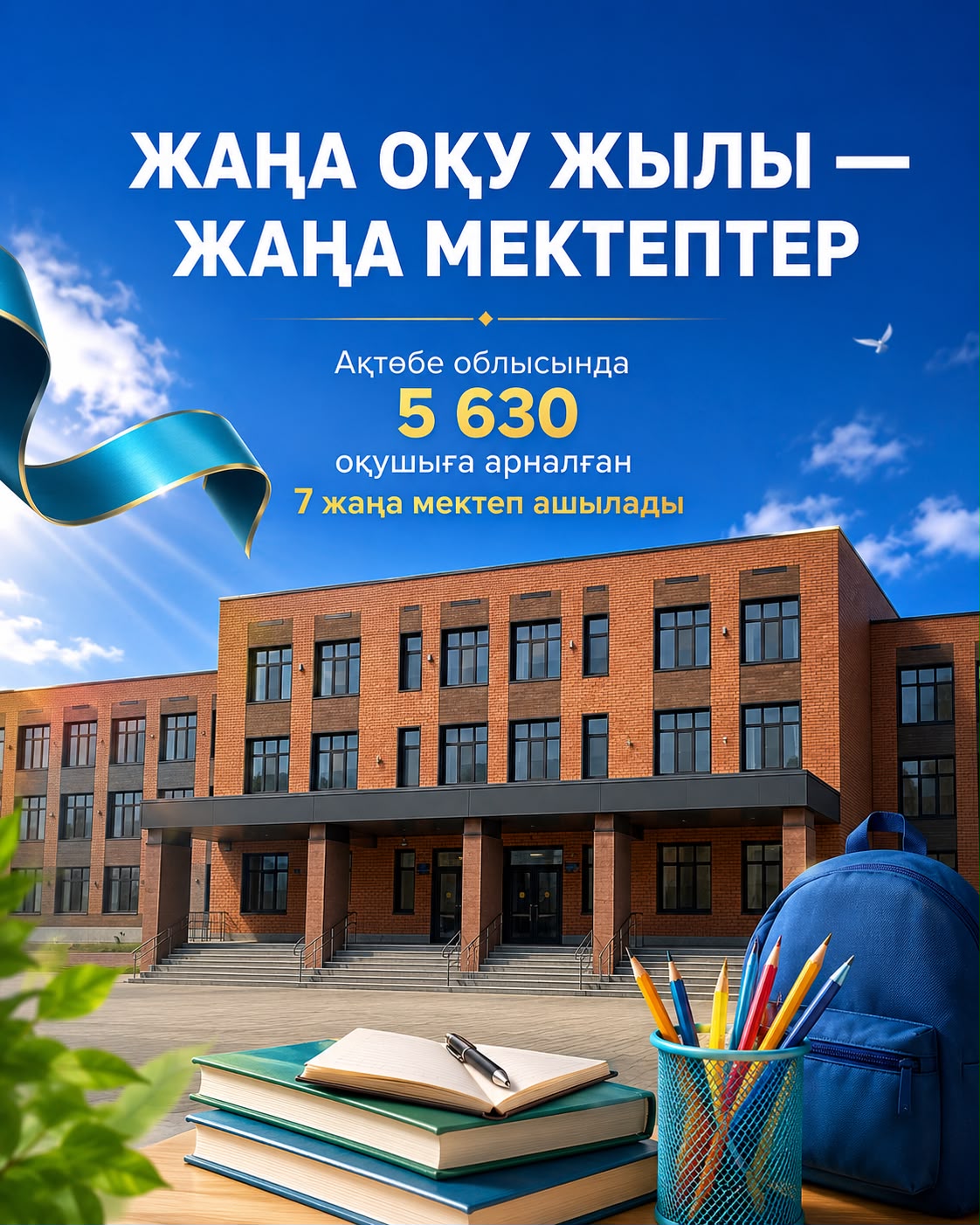 «Келешек мектептері»: в Актюбинской области в 2023–2026 годах построено 14 новых школ