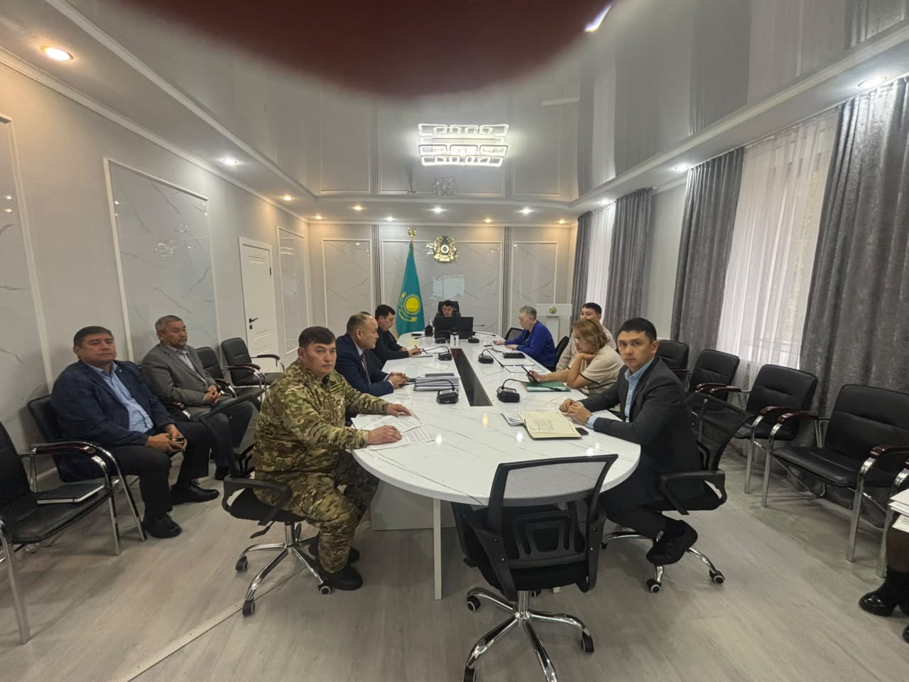 Аким района принял участие в рабочем совещании в режиме видеоконференцсвязи (ВКС) под председательством Первого заместителя акима области М.И. Тасмаганбетова.
