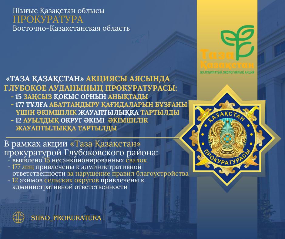 Прокуратурой Глубоковского района ВКО проводится системная работа в сфере природоохранного законодательства